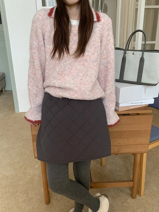 diamond quilted skirt