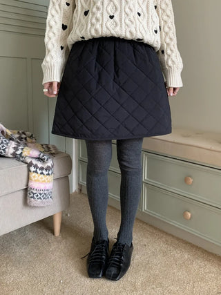 diamond quilted skirt