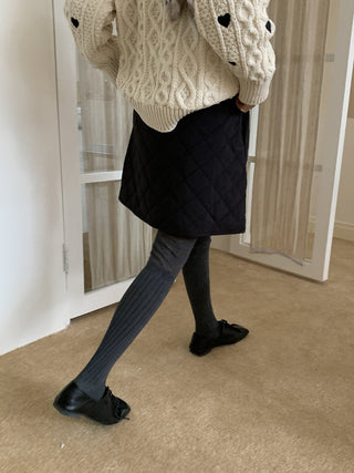 diamond quilted skirt