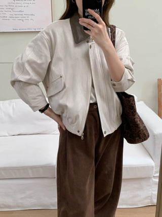 contrast velvet jacket