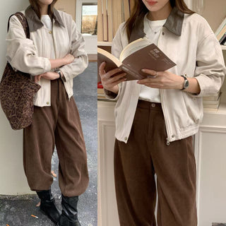 contrast velvet jacket