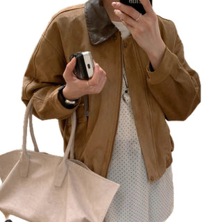 contrast velvet jacket