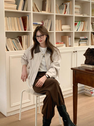 contrast velvet jacket