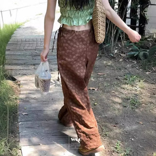 flower strap pants