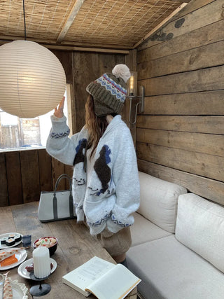 pony jacquard cardigan