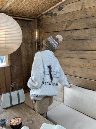 pony jacquard cardigan