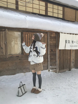 pony jacquard cardigan