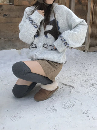 pony jacquard cardigan