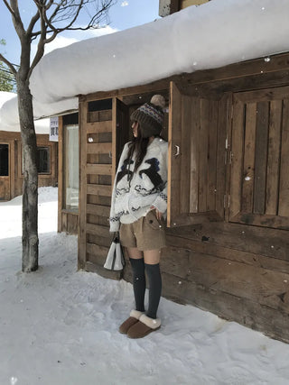 pony jacquard cardigan