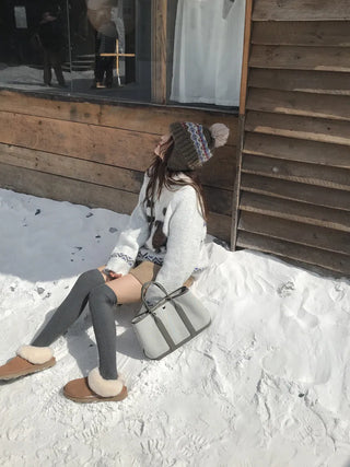 pony jacquard cardigan