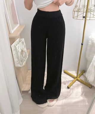 wool wide pants