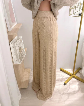 wool wide pants