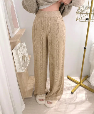 wool wide pants