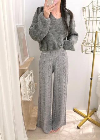 wool wide pants