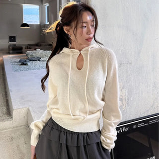 hooded button sweater