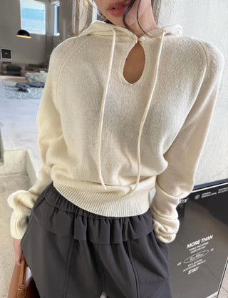 hooded button sweater