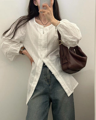 lace striped top