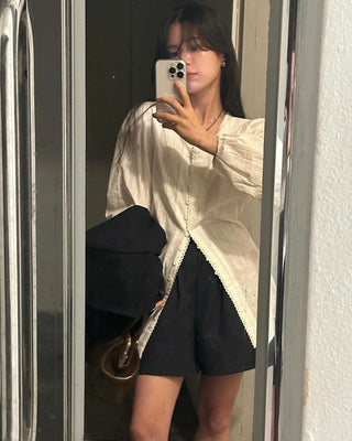 lace striped top