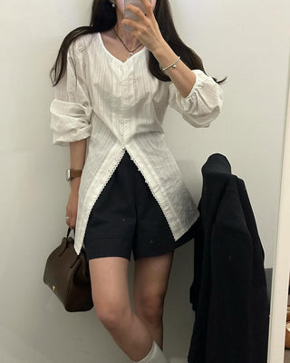 lace striped top