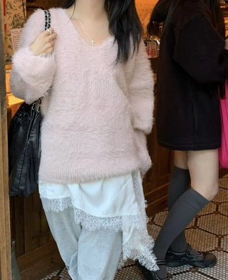 ribbon fur coat