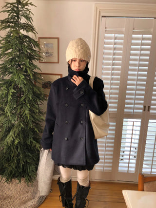 scarf wool coat