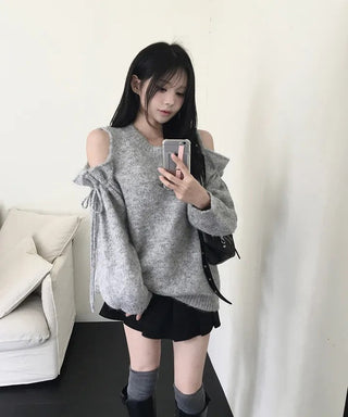 off-shoulder sweater