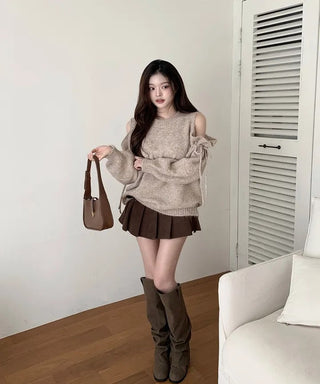 off-shoulder sweater