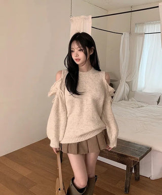 off-shoulder sweater