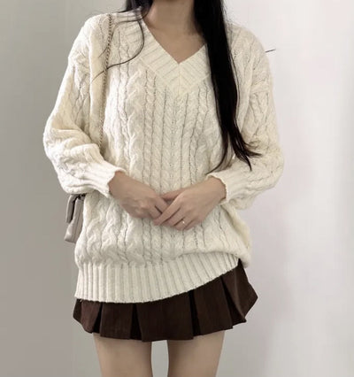 v-neck knit coat