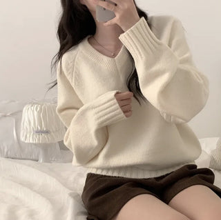v-neck knit sweater