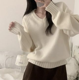 v-neck knit sweater
