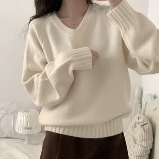 v-neck knit sweater