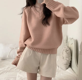 v-neck knit sweater