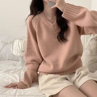 v-neck knit sweater