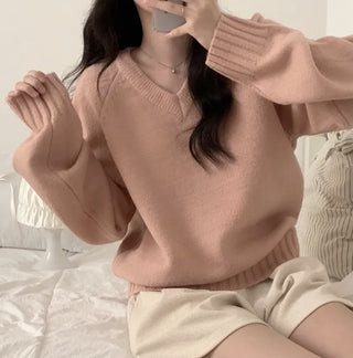 v-neck knit sweater