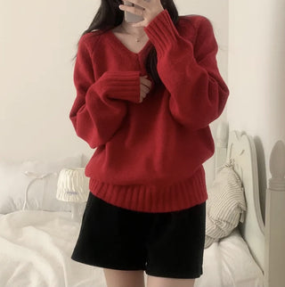 v-neck knit sweater