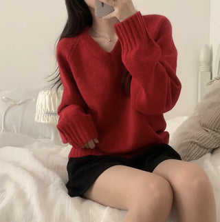 v-neck knit sweater