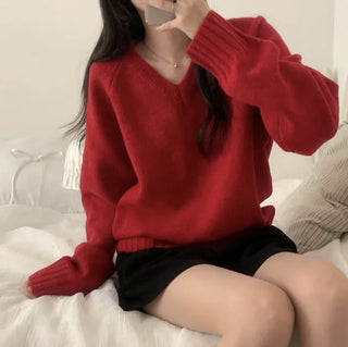 v-neck knit sweater