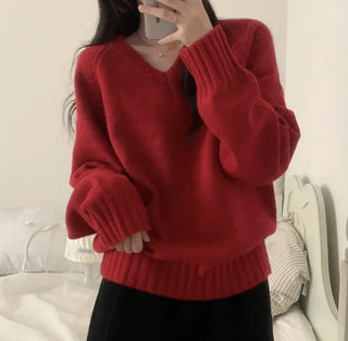 v-neck knit sweater