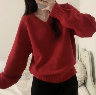 v-neck knit sweater