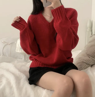 v-neck knit sweater