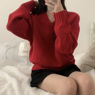 v-neck knit sweater