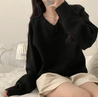 v-neck knit sweater