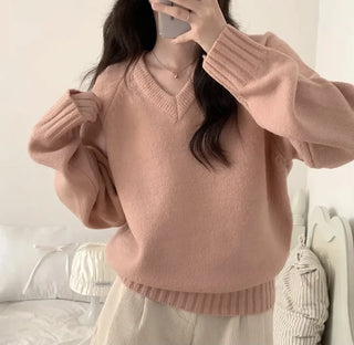 v-neck knit sweater