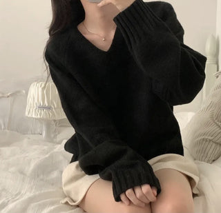 v-neck knit sweater
