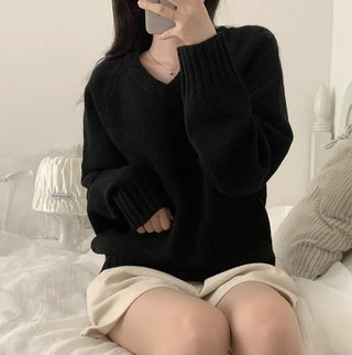 v-neck knit sweater