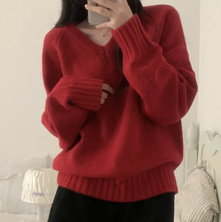 v-neck knit sweater