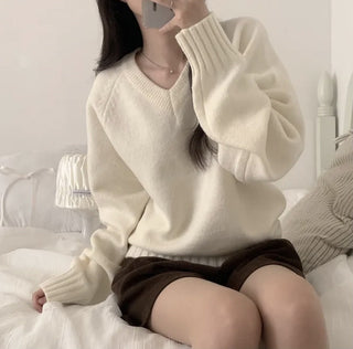 v-neck knit sweater