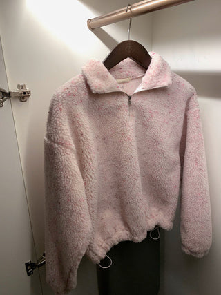 pink fur hoodie