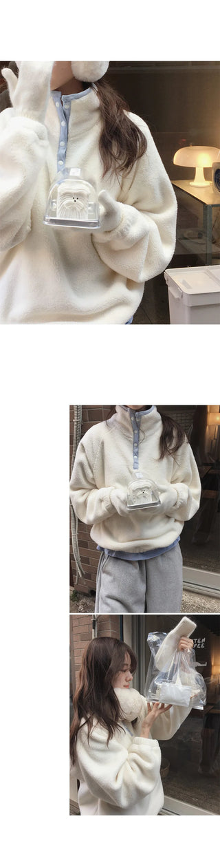 patchwork fleece coat